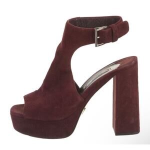 Prada Burdundy Suede Heels